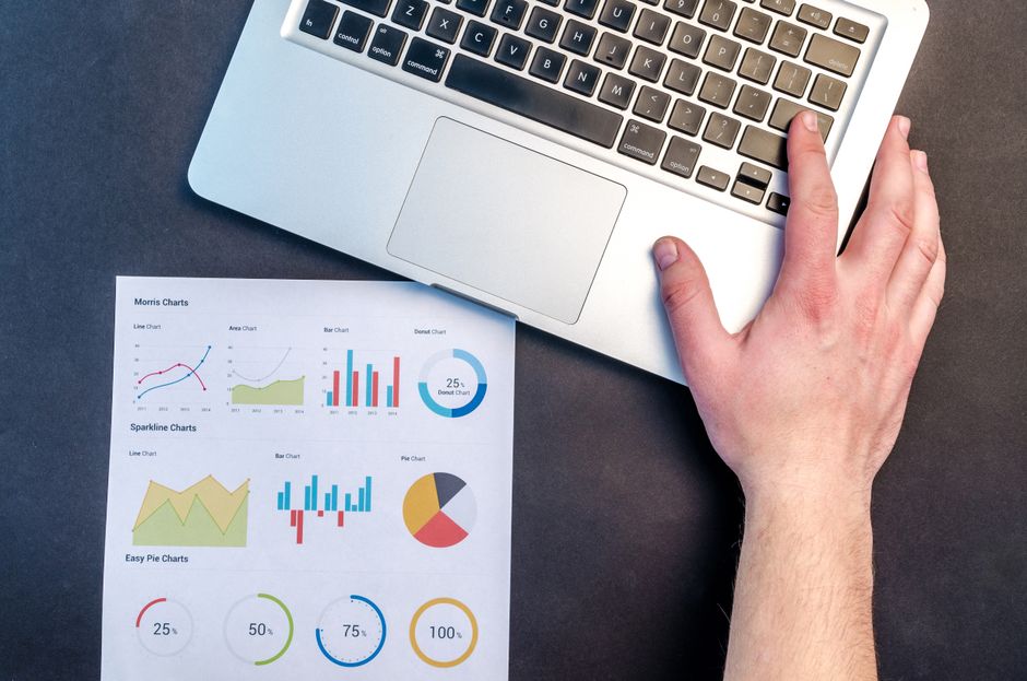 Financial analytics on a laptop