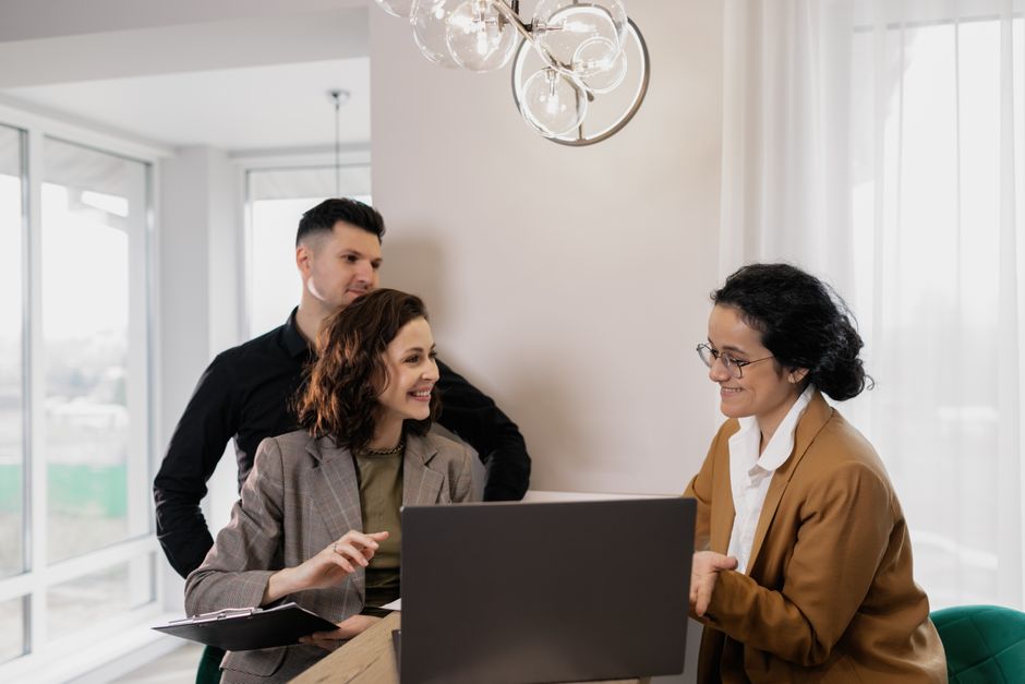 Real estate consultation in an office