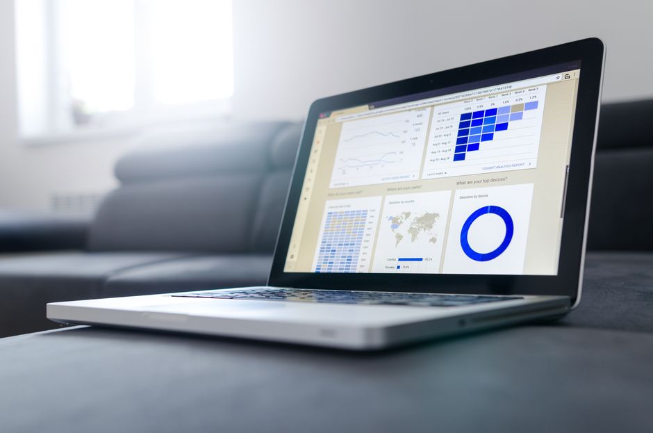 SaaS analytics on a laptop